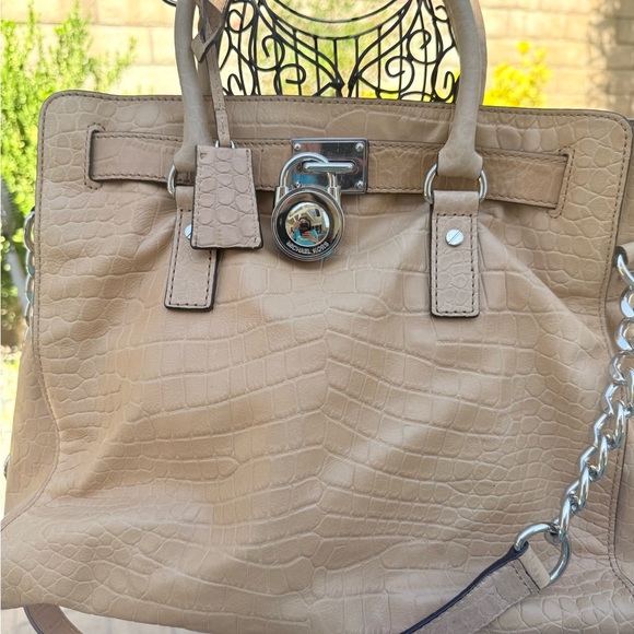 Michael Kors Tan Croc-Embossed Tote - Picture 1 of 6